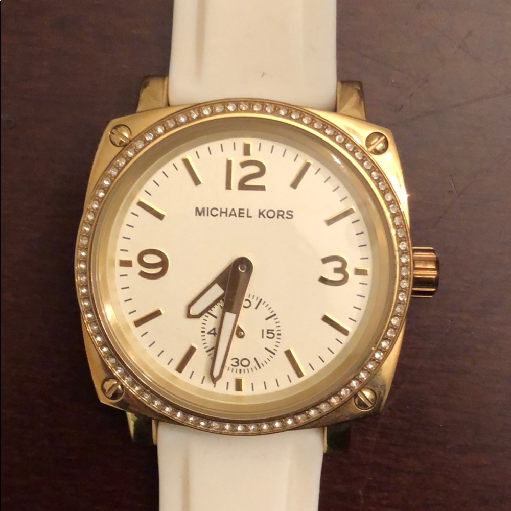 White and gold Michael Kors watch